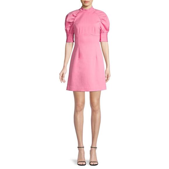 REBECCA VALLANCE Pink Winslow Puff-Sleeve Mini Dress AU 10/ US 6 - Picture 1 of 16